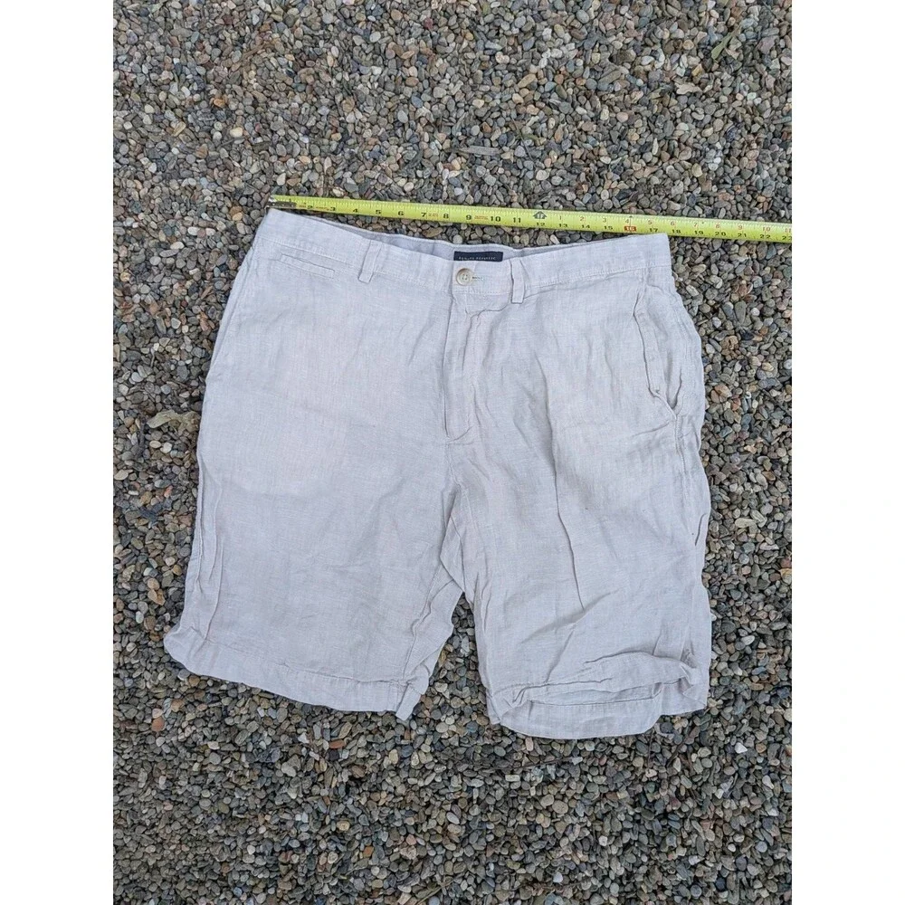 Banana Republic Shorts Linen SIze 36 Tan Beige Ivory Flat Front